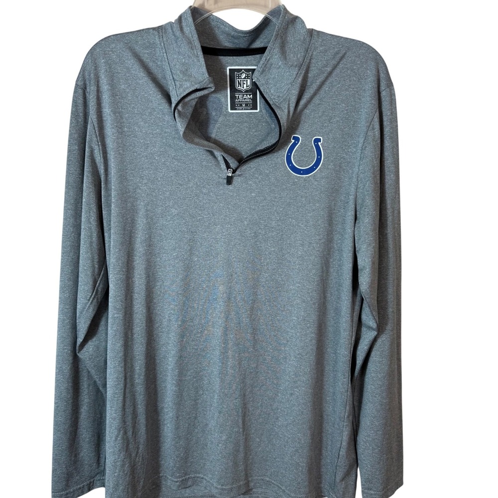 NFL Indianapolis Colts Team Apparel Gray Quarter Zip Pullover Shirt Women's M